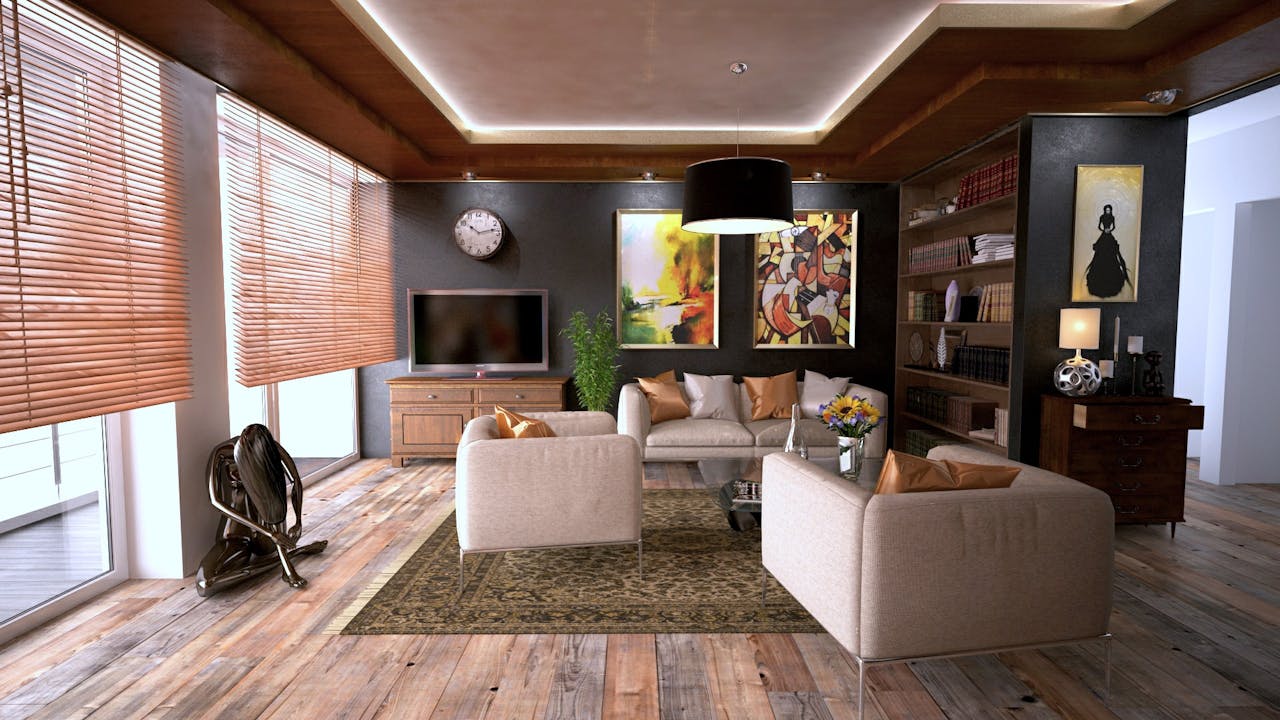Home Inviting living room interior featuring modern design with cozy furnishings and stylish decor.